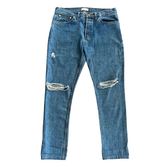 Aime Leon Dore Distressed Medium Wash Denim Slim Jeans - Picture 1 of 15